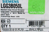 SIEMENS LGG3B050L CIRCUIT BREAKER 50A 3 POLE 480V